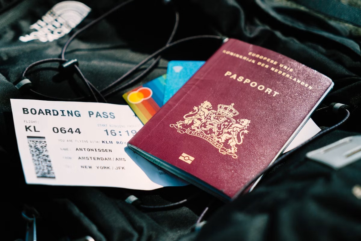 Passport and boarding pass ready for travel